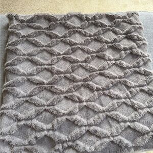 Plush Textured Gray Throw Pillow Covers- Cozy Home Accent